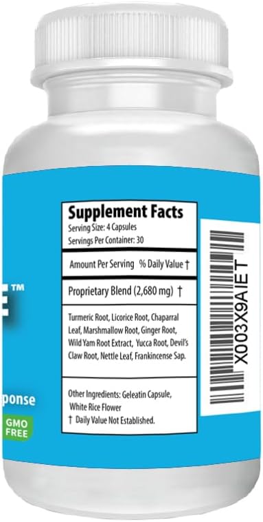 Biologic Nutrients Turmeric and Ginger Supplement 10-in-1 Herbal Joint Supplements for Men &amp Women with Muscle Bones Nerves &amp Joint Support - Daily Mobility Support 120 Capsules