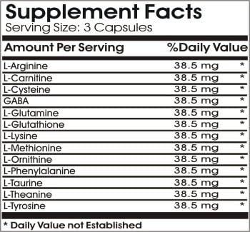 Amino Acid 500mg Complex // 200 Capsules // Pure // by PureControl Supplements