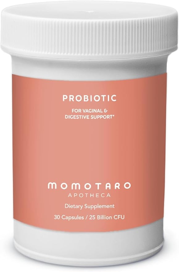 MOMOTARO APOTHECA Organic Probiotics for Women Vaginal &amp Digestive Supplement 25 Billion CFU - Prebiotics &amp Lactobacillus Blend Supplements - Feminine Healthy Vaginal Odor &amp Flora - 30 Ca