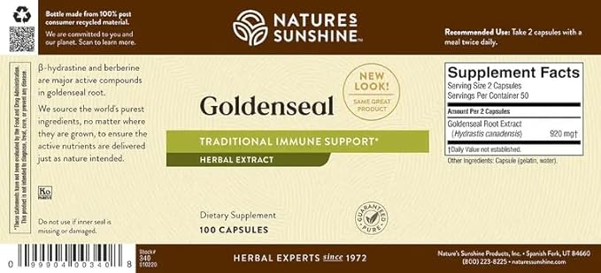 Nature's Sunshine Golden Seal 100 Capsules