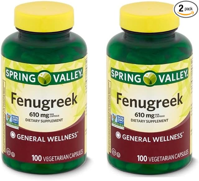 Spring Valley Fenugreek Dietary Supplement 610 mg 100 Count (Pack of 2)