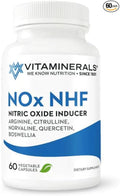 Vitaminerals 122 NOx NHF L-arginine L-citrulline L norvaline Plus B6 Quercetin White Willow Boswellia &amp Enzymes | 60 Veggie caps | 30 Servings