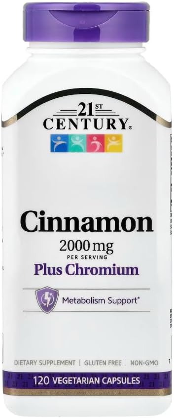 21st Century Cinnamon Plus Chromium Vegetarian Capsules 120 Count (Pack of 2) (3)