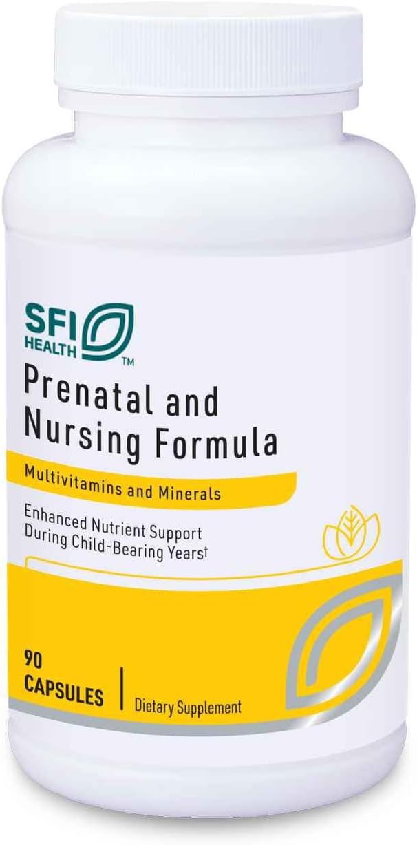 SFI Health Klaire Labs Prenatal &amp Nursing Multivitamin - Postnatal &amp Prenatal Vitamins for Women with Iron - Complete Nutritional Support During Preconception Pregnancy &amp Breastfeeding (9
