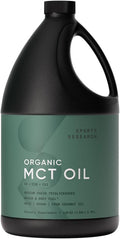 Sports Research® Organic MCT Oil 128oz - Keto Fuel for Body &amp Brain - Vegan Certified · Non-GMO ­· Gluten Free - Unflavored Coconut Oil Includes Pump Spout