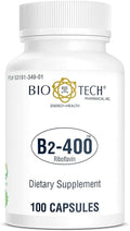 Bio-Tech Pharmacal B2-400 100 Capsules – All-Natural Supplement – Supports Clarity and Productivity – No Dairy Fish Gluten Peanut Shellfish GMOS &amp Soy – No Artificial Colors