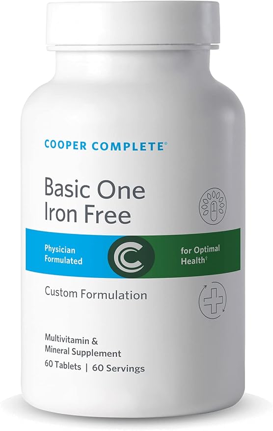 Cooper Complete - One a Day Complete Multivitamin Without Iron - Daily Multivitamin and Mineral Supplement - 60 Day Tablets per Bottle. Pack of 1