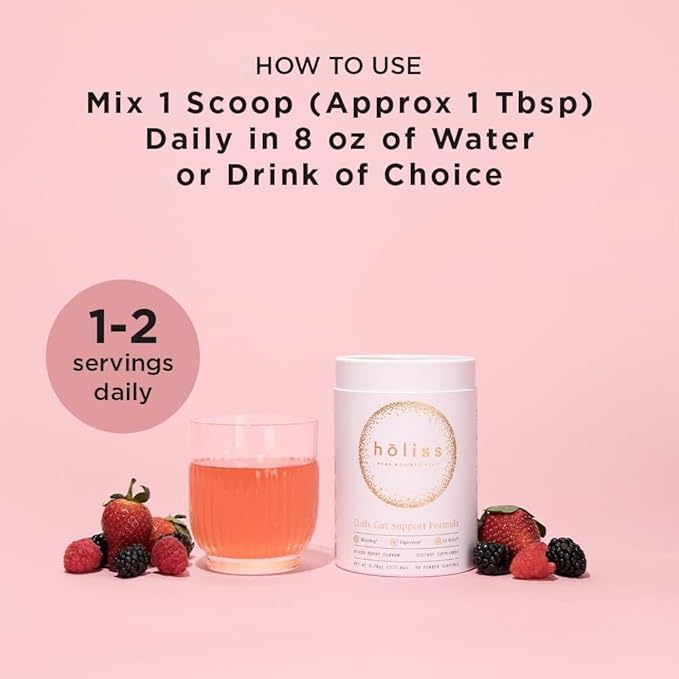 Daily Gut Health Kit – 6-in-1 All Natural Supplement Bloat &amp Gas Aid GI Lining Repair IBS Support – Lemon Balm L-Glutamine PepZinGI Mixed Berry 30 Servings Electric Mixer &amp Spoon