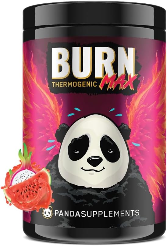 Underground Bio Labs: Panda Burn MAX Enhance Your Strength Energy Focus with Dual Source Caffiene (350mg) Alpha GPC and MitoBurn®(Dragonfruit Watermelon)(25 Servings)