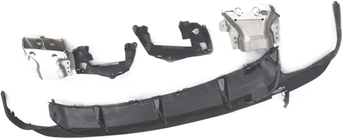 Compatible for CLA Class W117 CLA260 CLA45 AMG 2013-2018 PP Rear Bumper Lip Diffuser Spoiler with Exhaust Rear Lip Skid Plate(2013-2015 Silver)