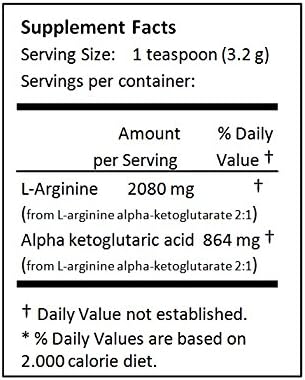 AAKG (2:1) L-Arginine Alpha Ketoglutarate (2:1) Pure Powder 250g (8.8 oz) Maximum Strength