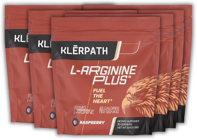 L-Arginine Plus Raspberry 6-Pack - #1 Natural Blood Pressure Supplement Better Cholesterol More Energy - Heart Health Supplement 13.4 oz