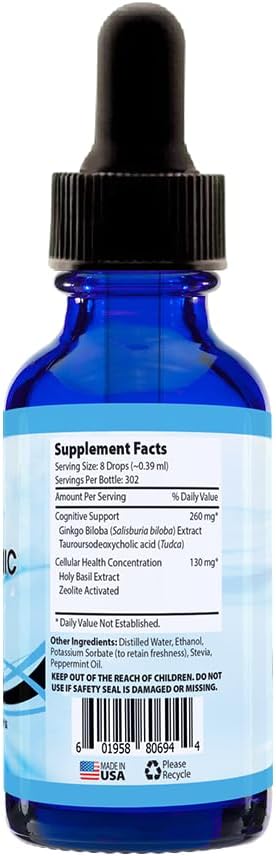 Absonutrix Zeolite Volcanic Activated with Tudca Advanced Formula 390 mg 4 Oz Liquid 302 Servings Made in USA Quick AbsorptionNon-GMO GMP Certified Facility Cruelty-Free Products