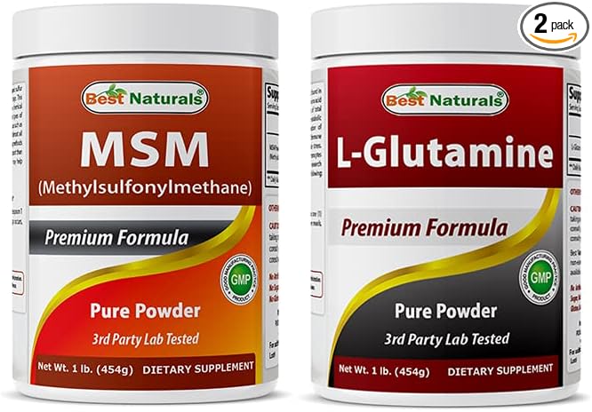 MSM Powder 1Lb &amp L-Glutamine Pure Powder 1 LB