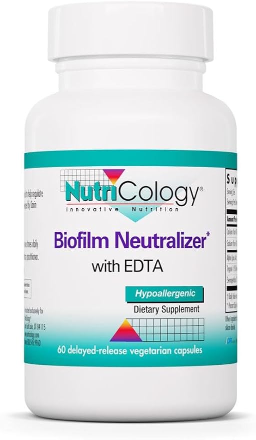 Allergy Research Group Nutricology Biofilm Neutralizer - Biofilm Defense EDTA Supplement Proteolytic Enzymes Serrapeptase Vegetarian Capsules - 60 Count