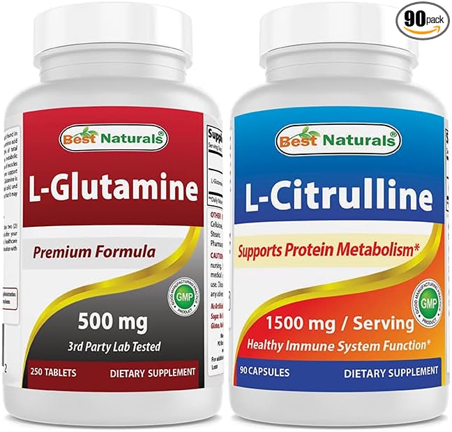 Best Naturals L-Glutamine 500 mg &amp L-Citrulline 1500 mg