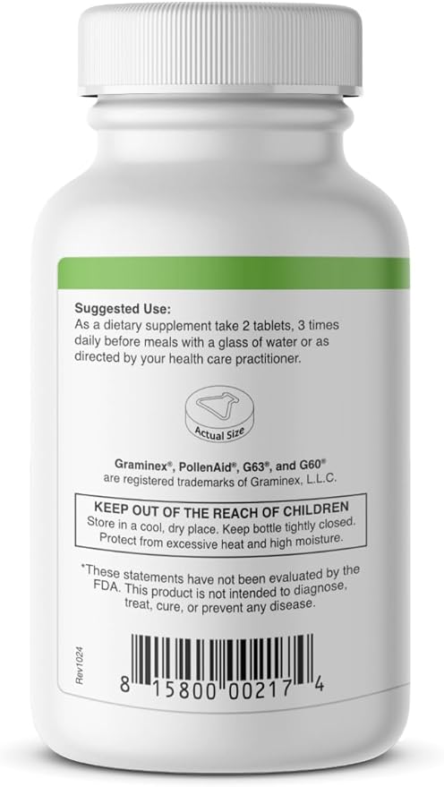 Graminex PollenAid Prostate Supplement: All Natural Prostate Support for Bladder Control &amp Urinary Tract Health Rye Pollen Extract Made in USA 200 Tablets (Pack of 2)