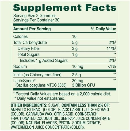 H4U Spring Valley Probiotic with Prebiotic from Inulin Vegetarian Gummies for Digestive Health Assorted Flavors 3 Billion CFU (60 Count - Gummies)