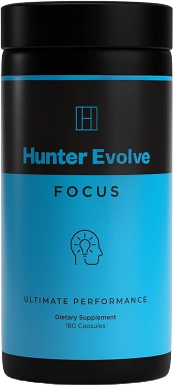 Genuine Hunter Focus Premium Nootropic Brain Supplement for Memory and Focus - US Made with All Natural Ingredients Incl L-Theanine Bacopa Monnieri &amp Lion's Mane