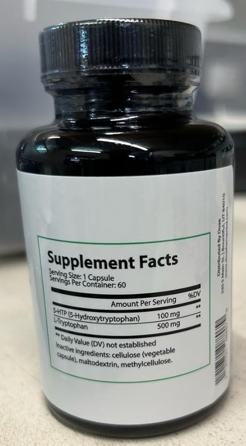 DOSE 5HTP 5-Hydroxytryptophan Supplement 60 Capsules
