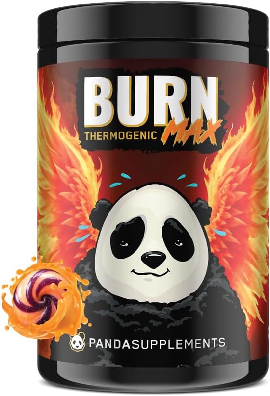 Underground Bio Labs: Panda Burn MAX Enhance Your Strength Energy Focus with Dual Source Caffiene (350mg) Alpha GPC and MitoBurn® (Peach Berry Lollipop)(25 Servings)