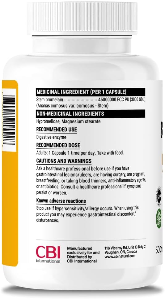 Bromelain 3000 GDU 500mg 120 Vegan Capsules Proteolytic Digestive Enzymes Supplements Supports Healthy Digestion 4-Month Supply Non-GMO Gluten Free