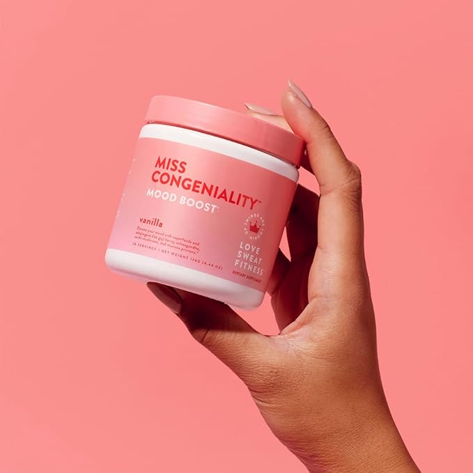Love Sweat Fitness Mood &amp Stress Support Supplement for Women | Ashwagandha B Vitamins &amp Magnesium Powder | Focus Calm &amp Balance | Miss Congeniality Vanilla | Vegan Non-GMO | 28 Serving