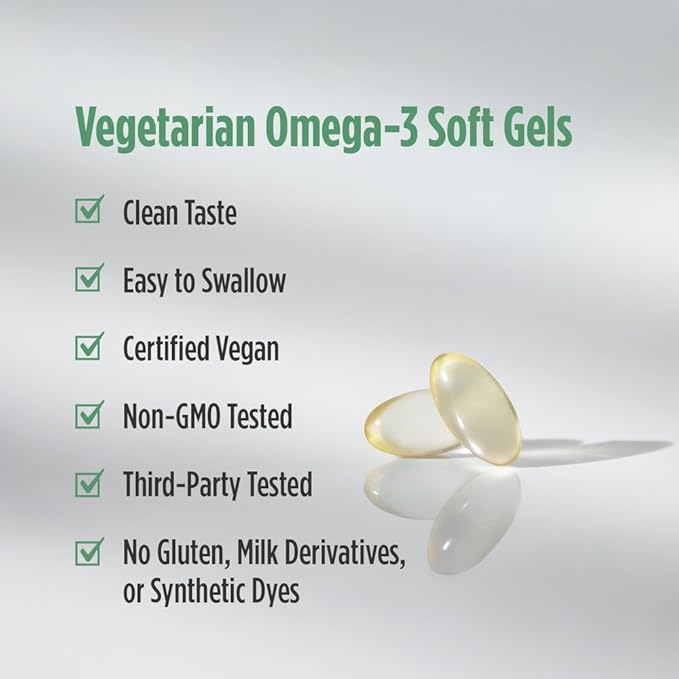 Nordic Naturals Algae DHA - 90 Soft Gels - 500 mg Omega-3 DHA - Certified Vegan Algae Oil - Plant-Based DHA - Brain Eye &amp Nervous System Support - Non-GMO - 45 Servings