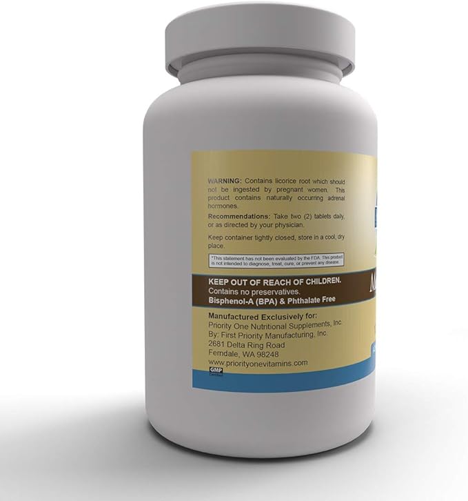 Priority One Vitamins Mega Stress 120 Tablets - B Vitamin Complex with The Benefits of Adrenal