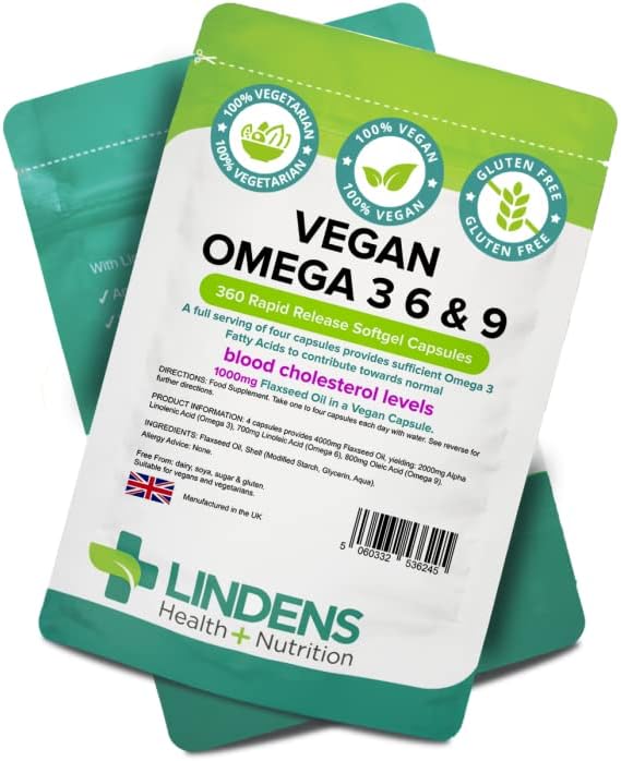 Vegan Omega 3 6 &amp 9 1000mg Capsules