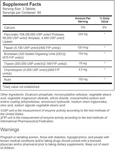 Vitacost FlavenZym Systemic Enzymes - 180 Enteric Coated Tablets