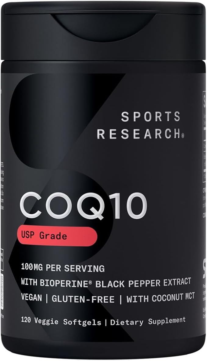 Sports Research® Supplements Pack - Omega 3 Salmon Oil + Vegan Vitamin D 5000iu &amp Mk7 Vitamin K 100mcg + CoQ10 (100mg)