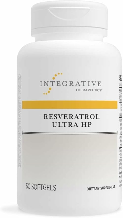Integrative Therapeutics Resveratrol Ultra HP - Heart Health Support Supplement for Daily Antioxidant Support*- Once-Daily Non-Soy Softgel - Gluten-Free &amp Dairy-Free - 60 Softgels (60 Servings)