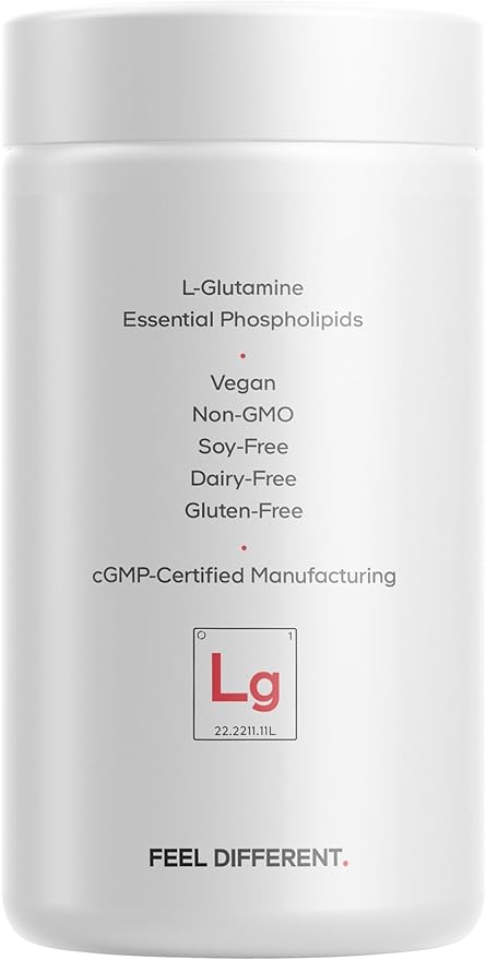 Codeage Liposomal L-Glutamine Capsule Supplement - 1000 mg L-Glutamine per Serving - 3-Month Supply - Liposomal Delivery Vegan Pills Non-GMO Gluten-Free Amino Acid - 180 Capsules