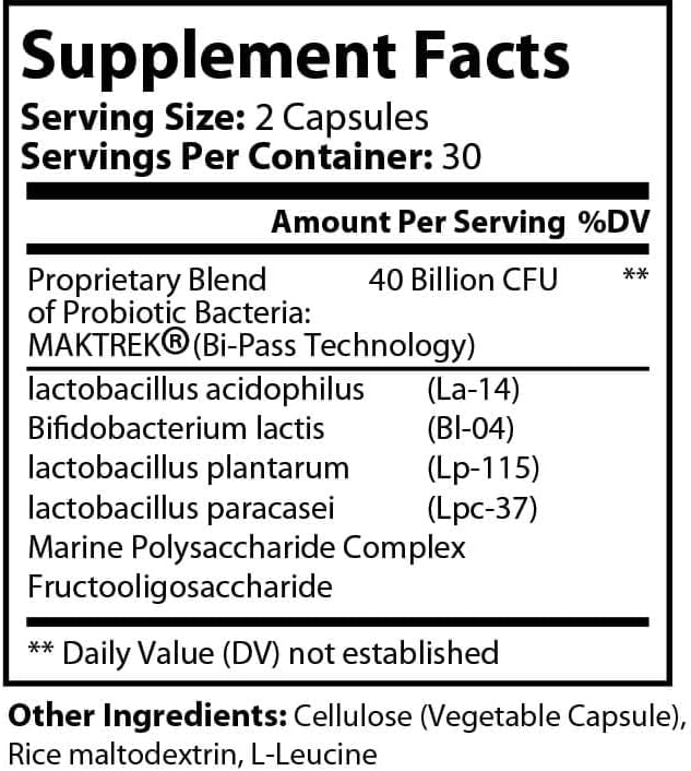 GutGuard Probiotic Supplement – 40 Billion CFU – Clinically Studied Probiotics with FOS Prebiotics for Digestive Health Immune Support Gut Balance and Mood (60 Capsules)
