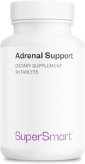 Supersmart - Adrenal Support (Advanced Formula) - with Rhodiola Rosea Holy Basil Tulsi Magnesium - Adaptogenic Herbs Supplement | Non-GMO &amp Gluten Free - 90 Tablets