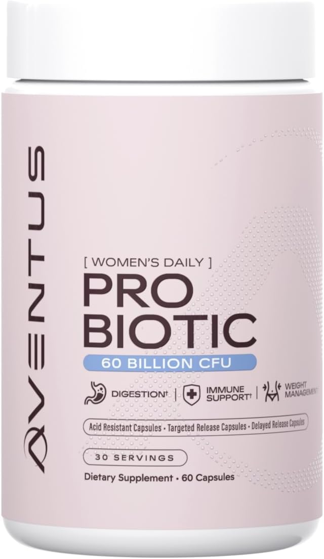 Aventus Women’s Daily Probiotic | 60 Billion CFU | Digestion and Immune Support | Delayed Release Acid Resistant Capsules | 30 Servings 60 ct