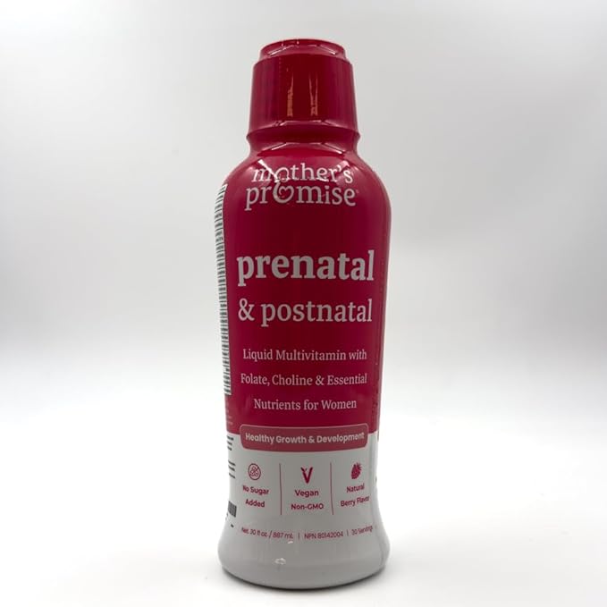 Mother's Promise Prenatal &amp Postnatal Multivitamin for Women | Sugar Free Liquid Prenatal Vitamins for Women with Folate Choline &amp Organic Fruits for Preconception Pregnancy &amp Nursing |