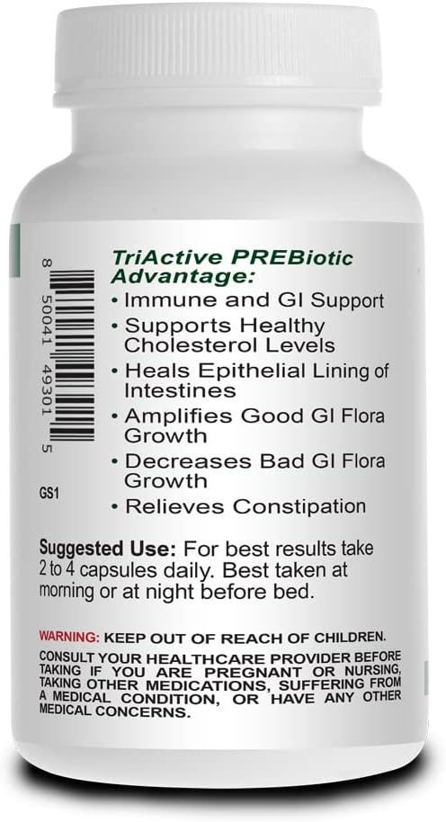 Prebiotic Capsules for Women &amp Men – Organic Prebiotics Supplement with Acacia Fiber VitaFiber Tricelium Mushroom Blend – Prebiotic Fiber Supplement for Gut Health Digestion &amp Microbiome Su