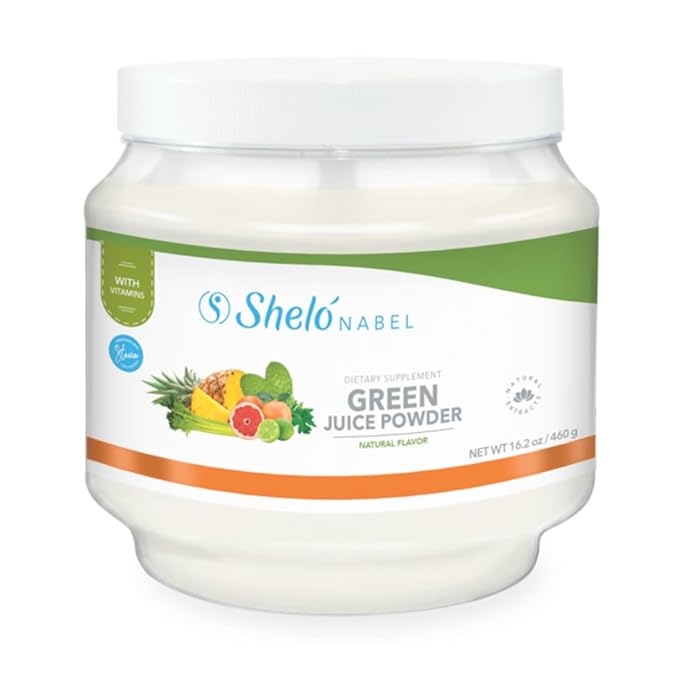 Shelo NABEL Jugo Verde Detox Dietary Fiber Green Juice with Multi-Vitamins Fast Acting Immune Support Natural Flavored Powder with 16.2 oz