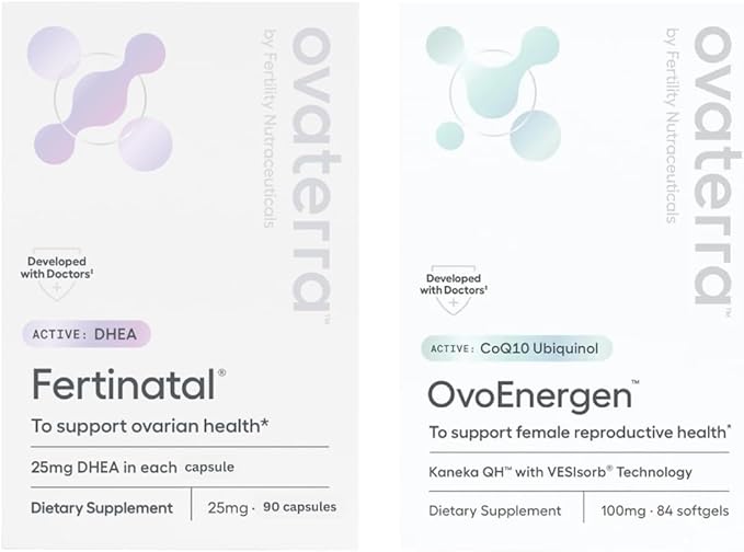 Egg Health Power Pack for Women for Fertility Suppport &amp Egg Heatlh with Kaneka QH VESIsorb® Technology Ubiquinol &amp Micronized DHEA 90 - 25mg Capsules &amp 84 - 100mg Softgel Capsules 28 Da