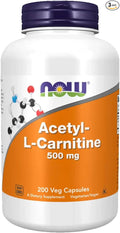 NOW Foods Acetyl L-Carnitine 500mg 200 Veg caps (Pack of 3)