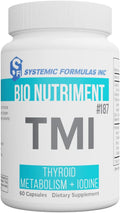 Systemic Formulas Bio Nutriment TMI Thyroid Metabolism + Iodine 60 Capsule #187. Iodine Supplement Thyroid Support for Women and Men Iodine Pills Kelp