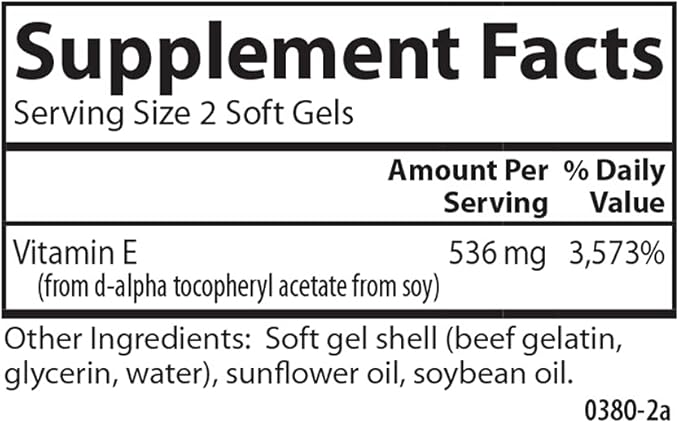 Carlson - E-Gems 800 IU (536 mg) Natural-Source Vitamin E Optimal Wellness 50 Soft Gels
