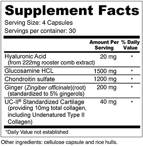 Wellness Resources JointAll - Joint Support Supplement with Natural Hyaluronic Acid UC-II Collagen Glucosamine Chondroitin for Joint Strength and Comfort (120 Capsules) …
