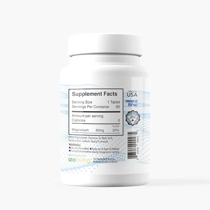 Molecular Hydrogen H2 Dietary Supplement NON-GMO Gluten Free Soy Free (60 Tablets)
