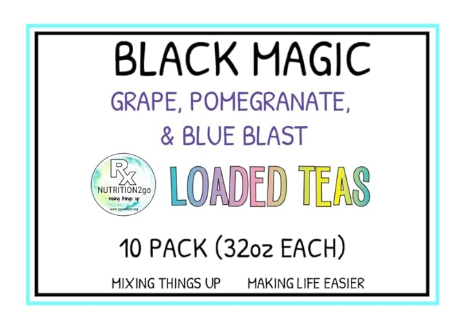 RxNutrition 2go Loaded Energy Tea (10 pack bulk Black Magic)
