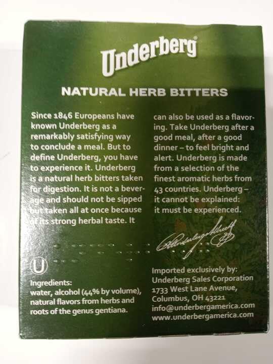 Case Pack: 3 Underberg Bottles Each (Packaging May Vary)