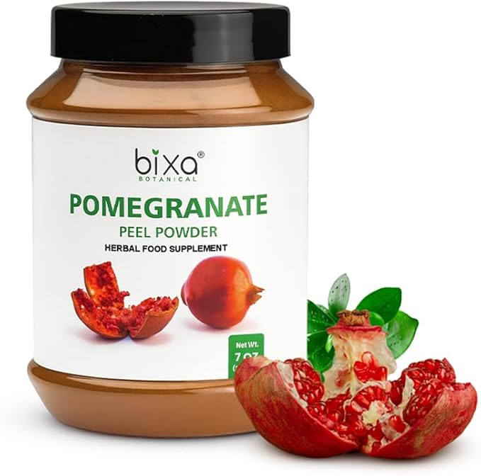 bixa BOTANICAL Pomegranate Peel Powder | Herbal Tea Skincare &amp DIY Beauty | Punica Granatum Ayurvedic Herbal Supplement | Gluten Free Non-GMO Steam Treated Vegan 100% Pure | 200g / 7oz