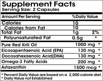 Red Krill Oil 1000mg // 100 Capsules // Pure // by PureControl Supplements